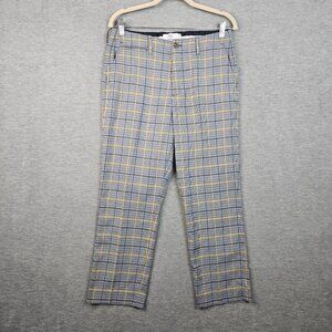 Closed Bertha 1910 Hundstooth Pattern Blue Black Cropped Plaid Pants Size 27